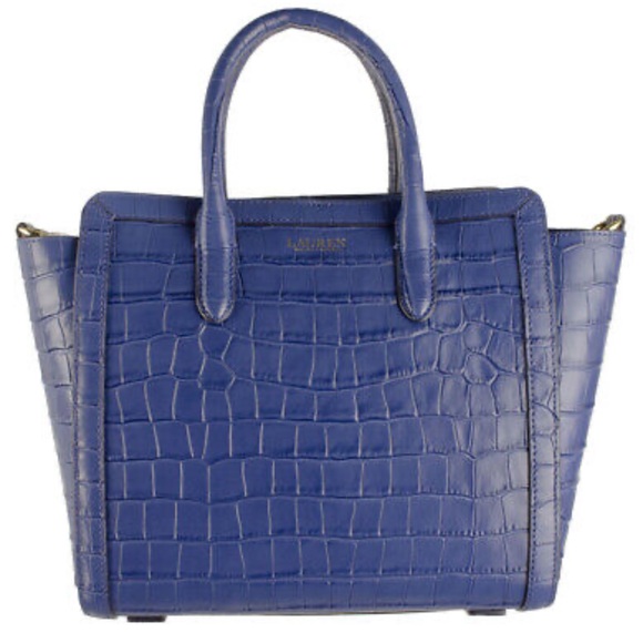 Lauren Ralph Lauren Tyler Croc Embossed Leather Tote Bag - Picture 5 of 15